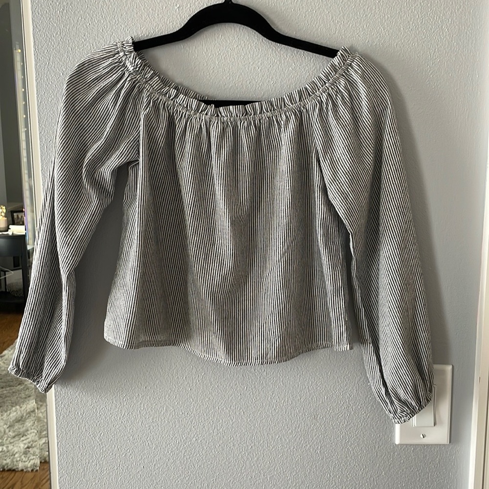 Striped Brandy Melville off the shoulder top